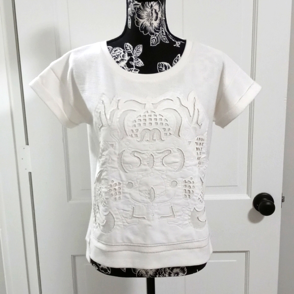 Anthropologie Tops - 🔴DONATED🔴💗Sanctuary (Anthro)💗 - S/S Laser Cut Sweatshirt